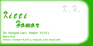 kitti homor business card